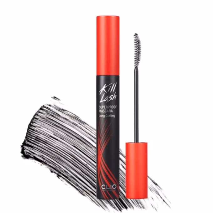 Clio Kill Lash Superproof Mascara: Đầu cọ mảnh giúp tơi từng sợi mi, tạo vẻ đẹp tự nhiên nhưng vẫn cực kỳ bền màu. Giá tham khảo: 185.000 đồng
